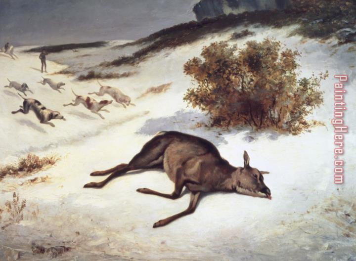 Gustave Courbet Hind Forced Down In The Snow